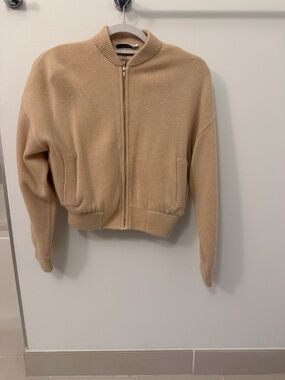 Scanlan Theodore Camel Zip-Front Knit Bomber